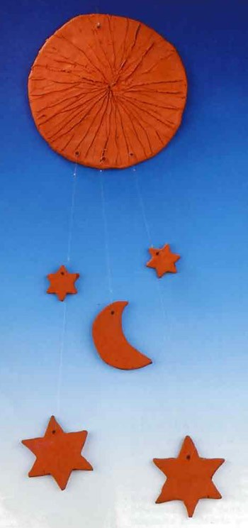 Mobile: the sun, moon and the stars craft for kids
