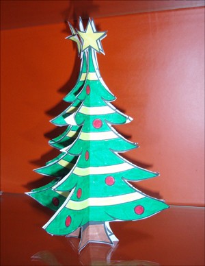 Paper Christmas Tree Decoration craft for kids