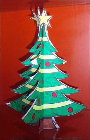 Paper Christmas Tree Decoration craft for kids