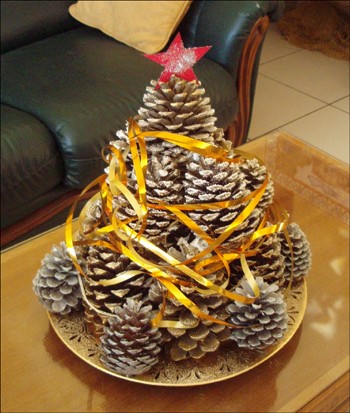 Pinecone Christmas Tree Decoration craft for kids
