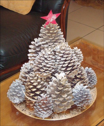 Pinecone Christmas Tree Decoration craft for kids