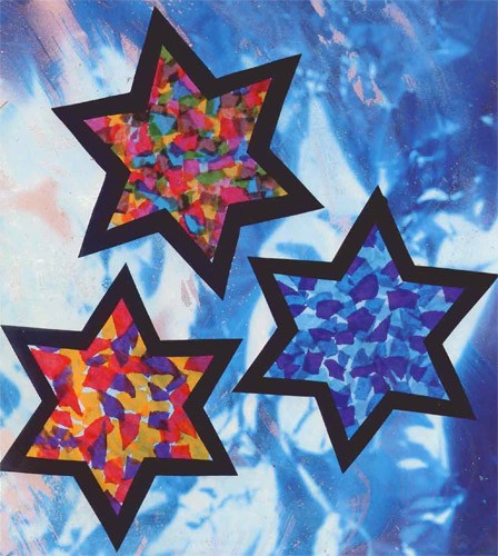 Stained Tissue Stars craft for kids