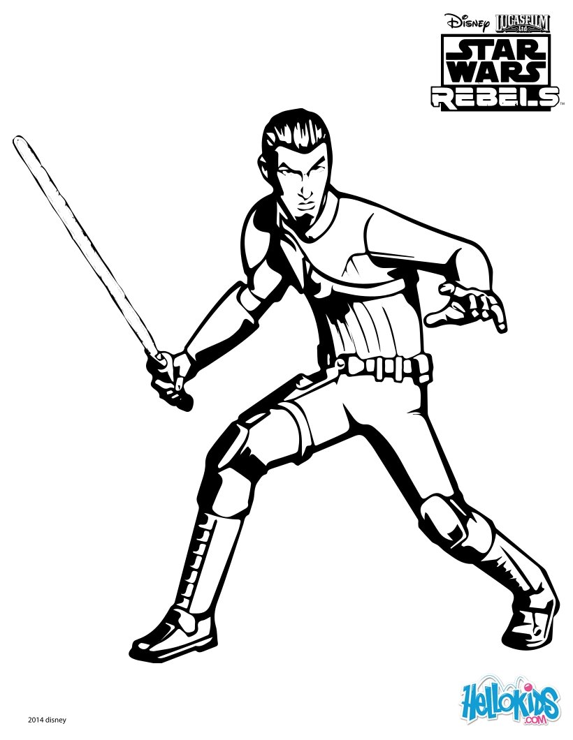STAR WARS coloring pages GENERAL Grievous SWR Kanan coloring page