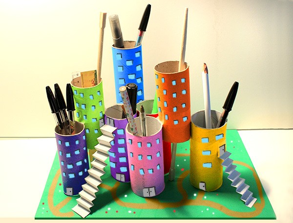 The City - Desk Utensil Holders craft project
