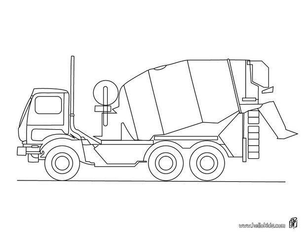 Cement truck coloring pages 