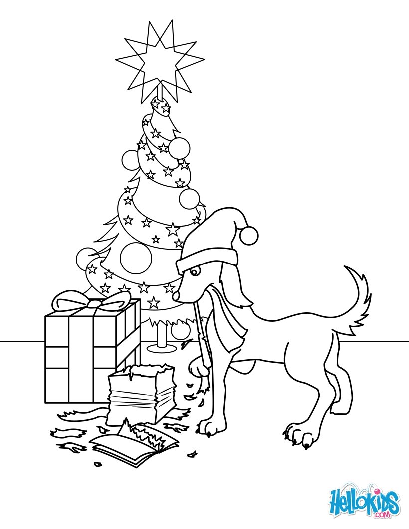 Dog gifts coloring pages - Hellokids.com