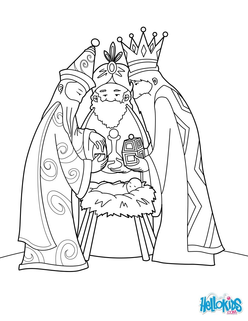 the three wise men and baby jesus coloring page mgw