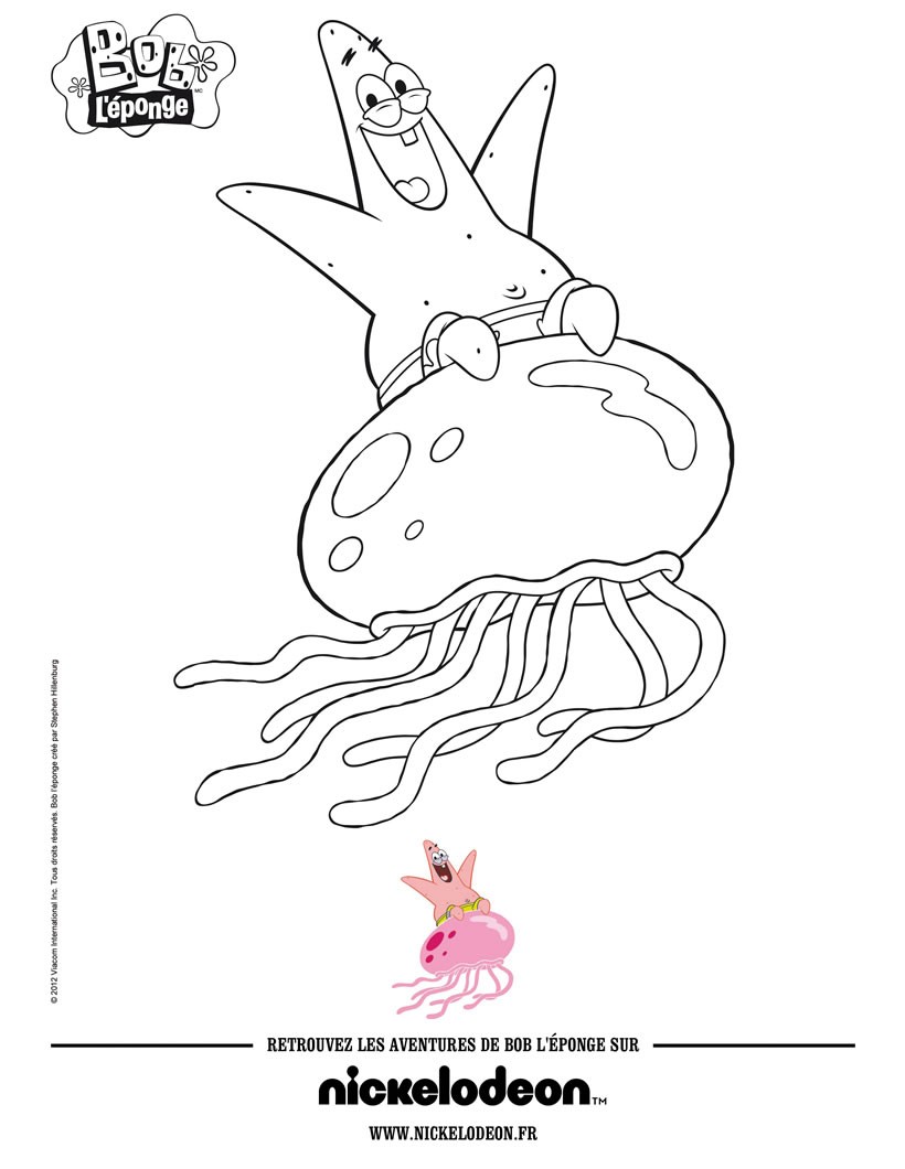 Patrick star's jellyfish fun coloring pages   Hellokids.com