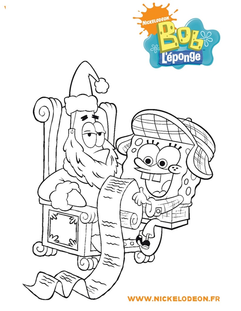 spongebob and his christmas wish list coloring page 34w