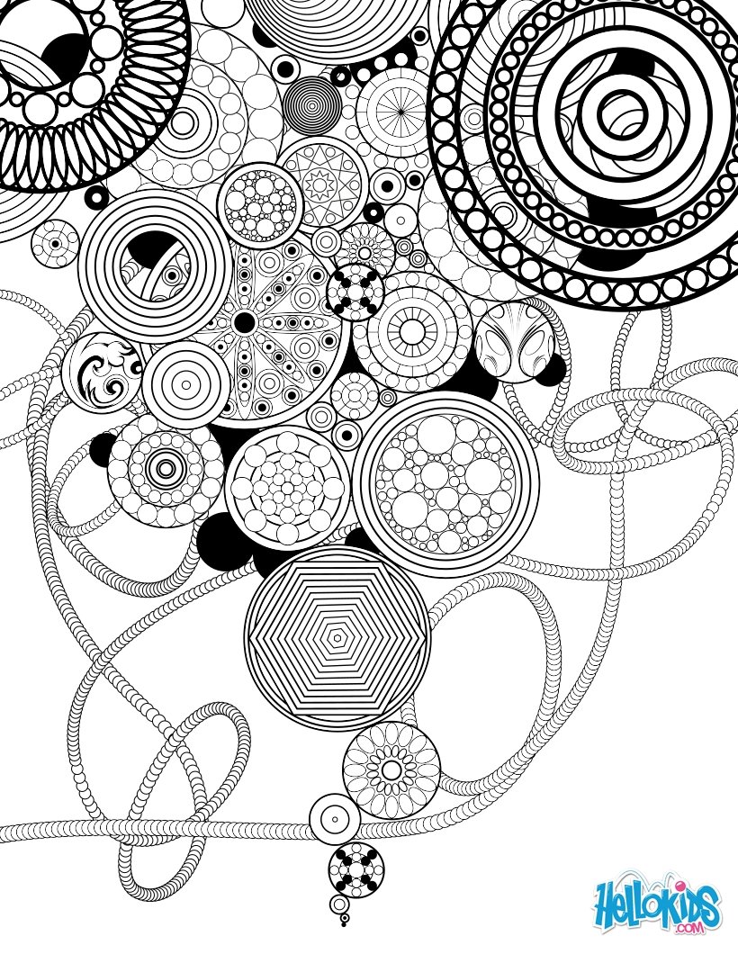Circles and rosettes coloring pages   Hellokids.com
