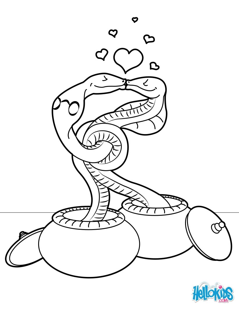 Cobra Love coloring page