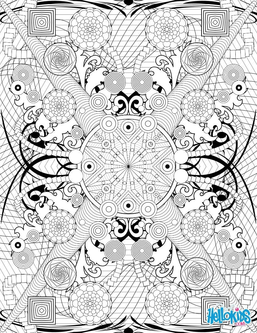 Rosette intricate patterns coloring pages   Hellokids.com