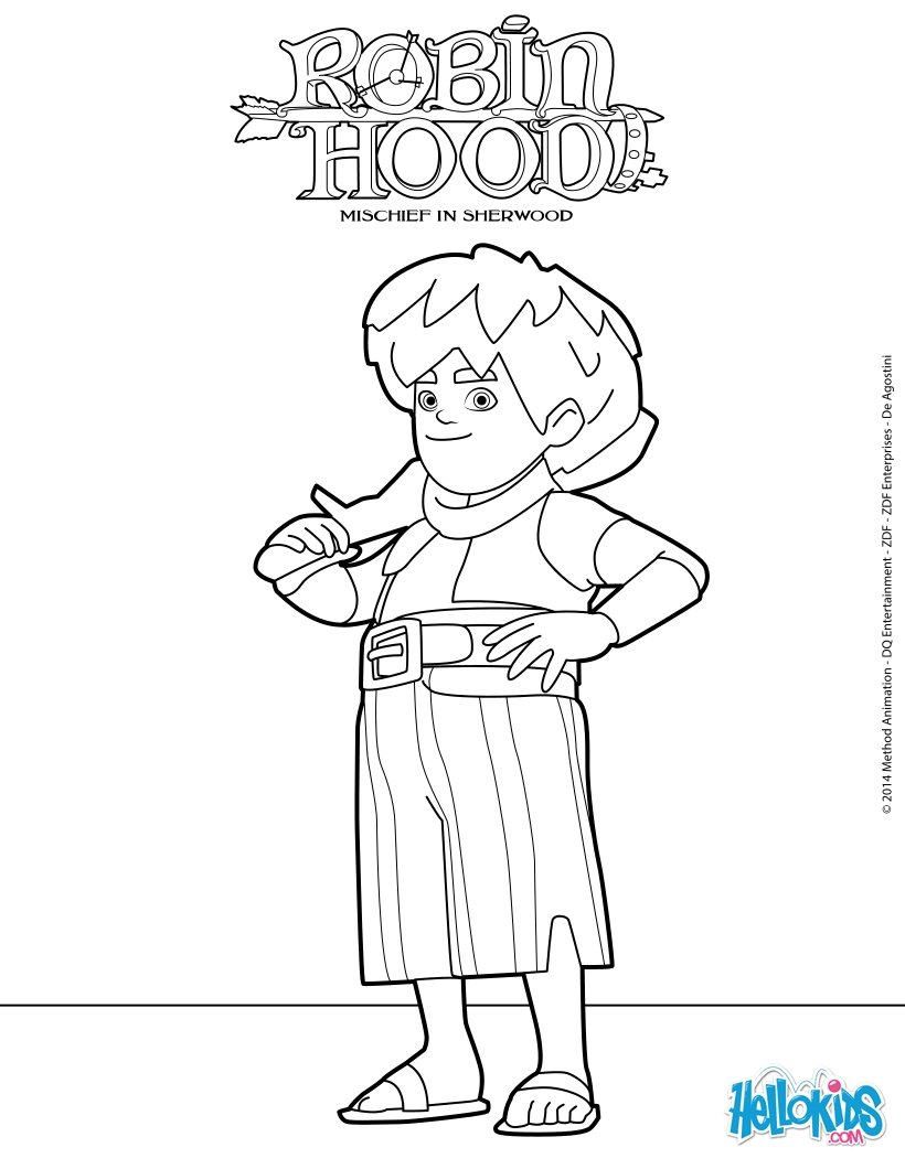 Robin hood - little john (mischief in sherwood) coloring pages