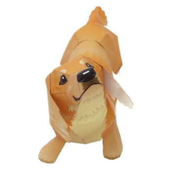 Dachshund in 3D paper toy