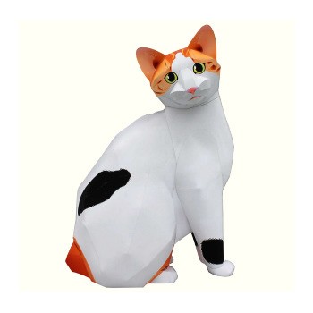 Japanese Bobtail Cat in 3D paper toy