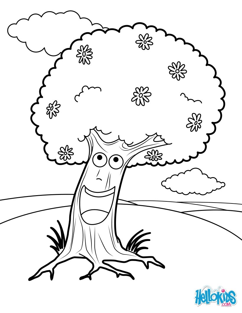 spring tree coloring pages