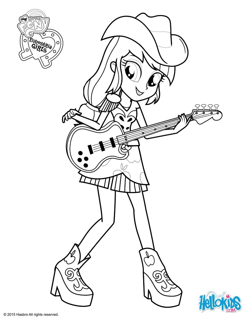 Applejack Coloring Pages Hellokids
