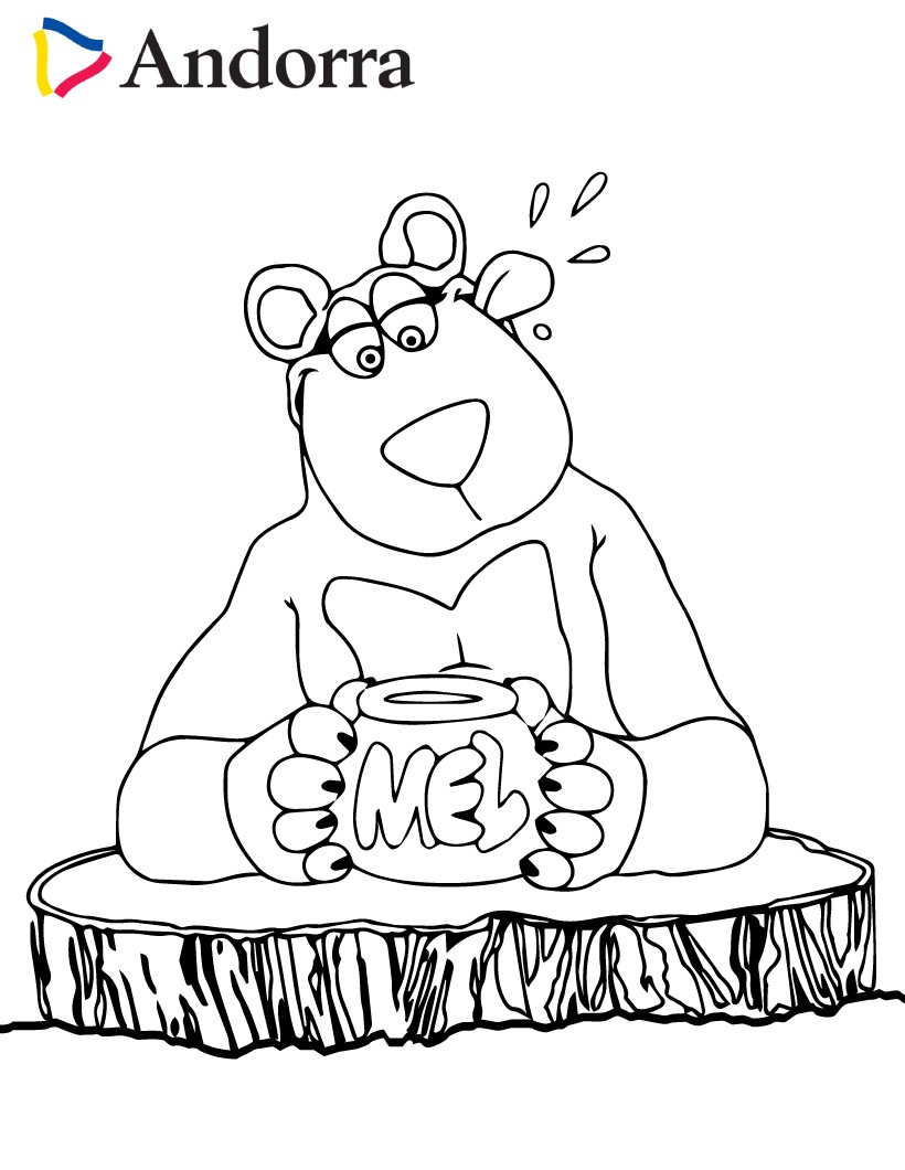 Clip Art Honey Coloring Page andorra coloring pages honey and bown bear page