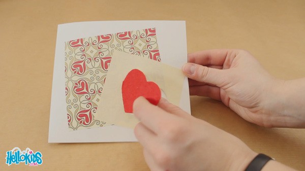 Card with a heart window craft for kids