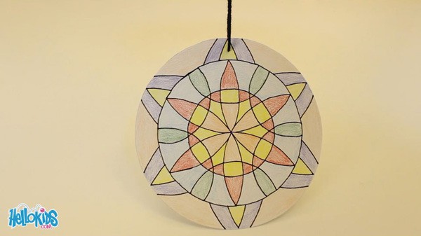 Make a Mandala Compass Flower craft for kids