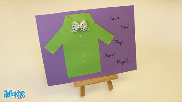 Shirt Father's Day Card For Dad craft for kids