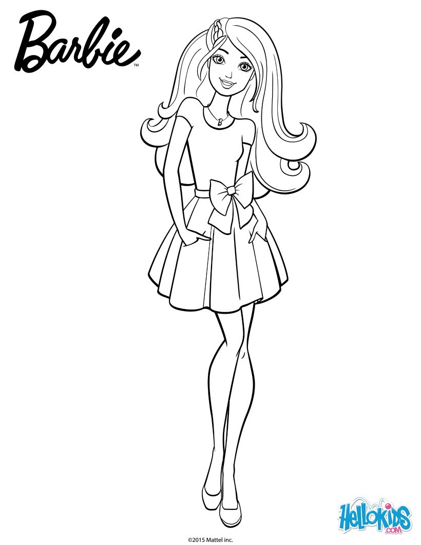 Barbie in skirt coloring pages   Hellokids.com
