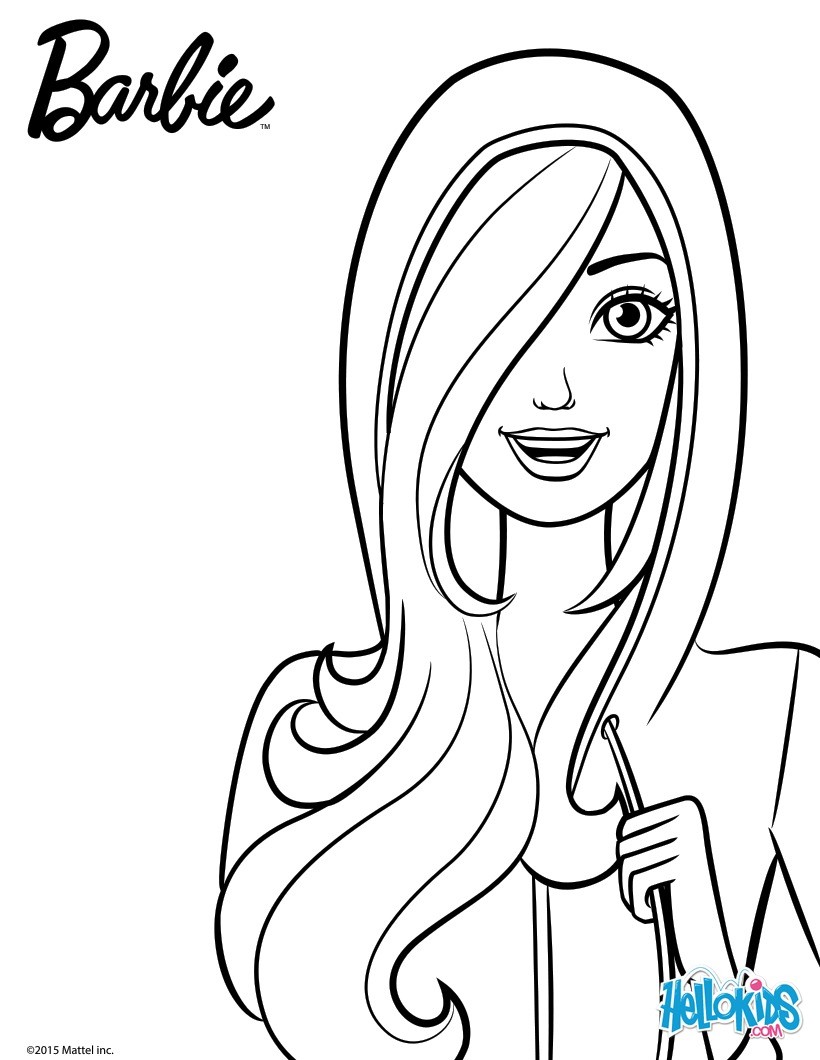 Barbie wears hooded sweater coloring pages   Hellokids.com