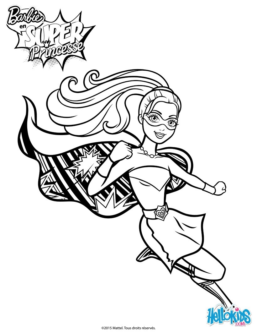 Barbie super power saves the day coloring pages ...