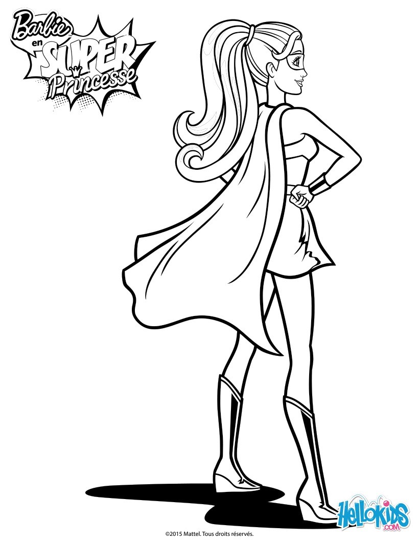 Barbie Super Princess Coloring Pages Hellokids Com