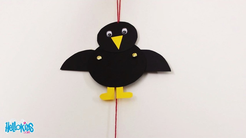 Crow puppet craft for kids