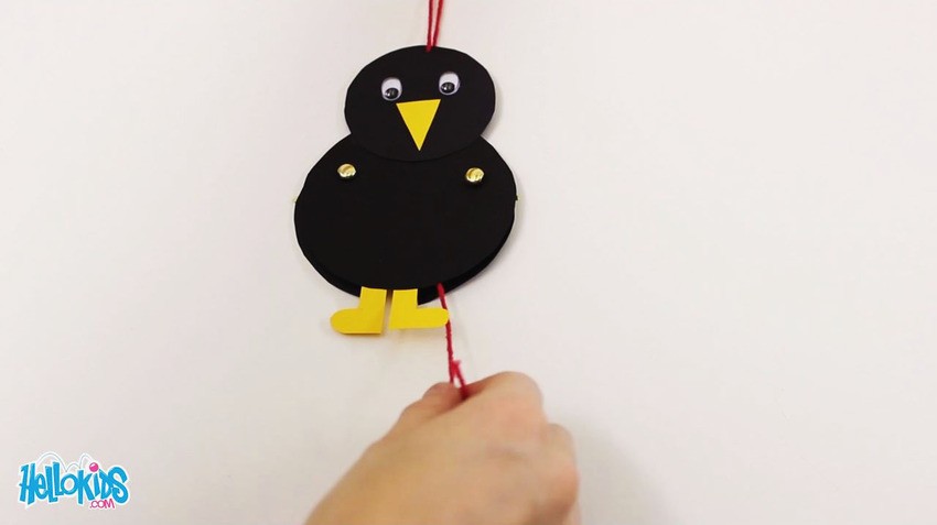 Crow puppet craft for kids