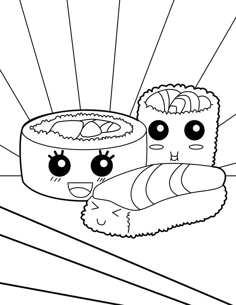 Makis sushi coloring pages Hellokidscom