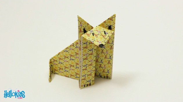 Origami lynx craft for kids