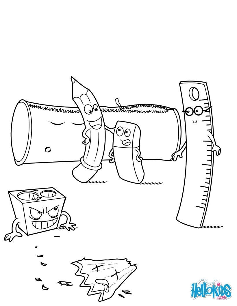 School Supplies Coloring Page