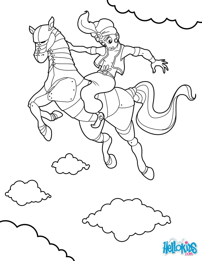 The enchanted horse coloring pages