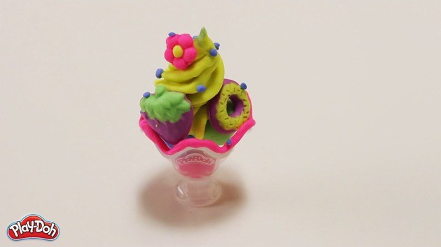 Ice Cream Sundae Plasticine craft for kids