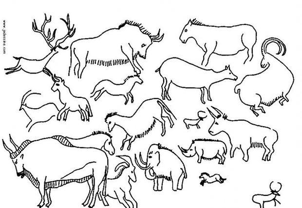 Cave Painting Coloring Pages Hellokids Page Art