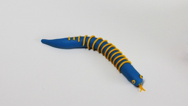 A snake modeling dough craft for kids