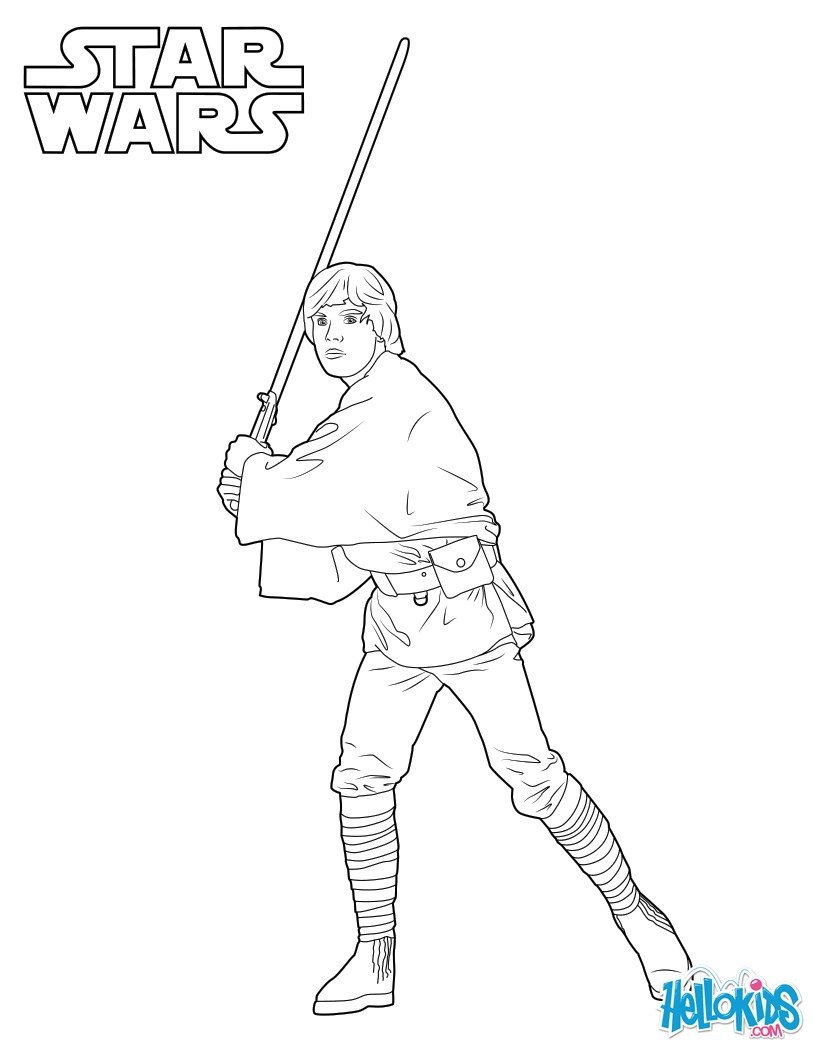 luke skywalker coloring page 3vu