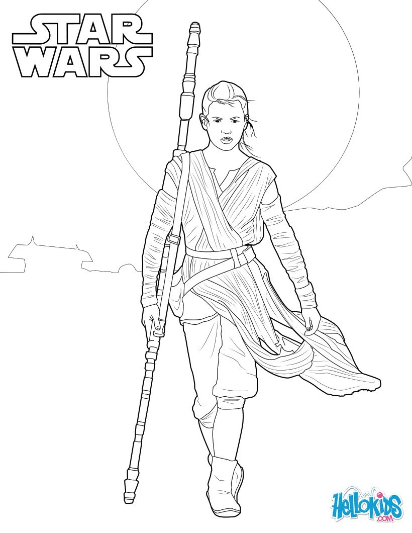 Star Wars Stormtrooper Star Wars Rey coloring page