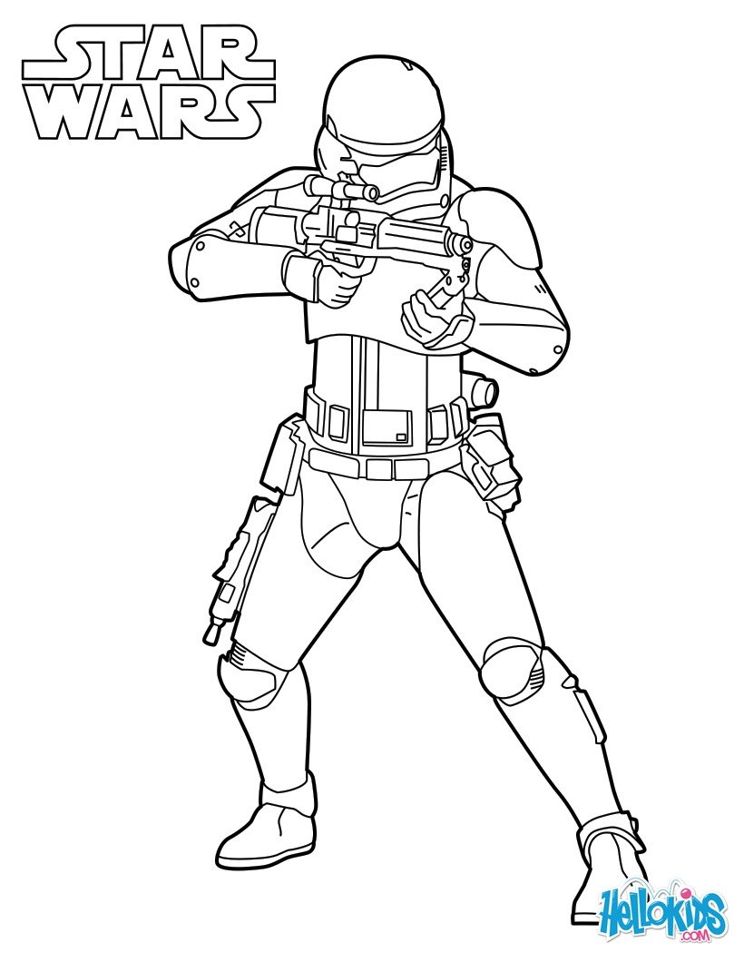 Star Wars Spaceships Stormtrooper from Episode 7 coloring page