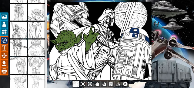Create a Star Wars coloring coloring page