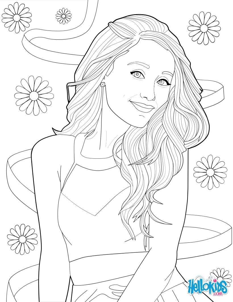 Coloring Picture of Ariana Grande coloring page