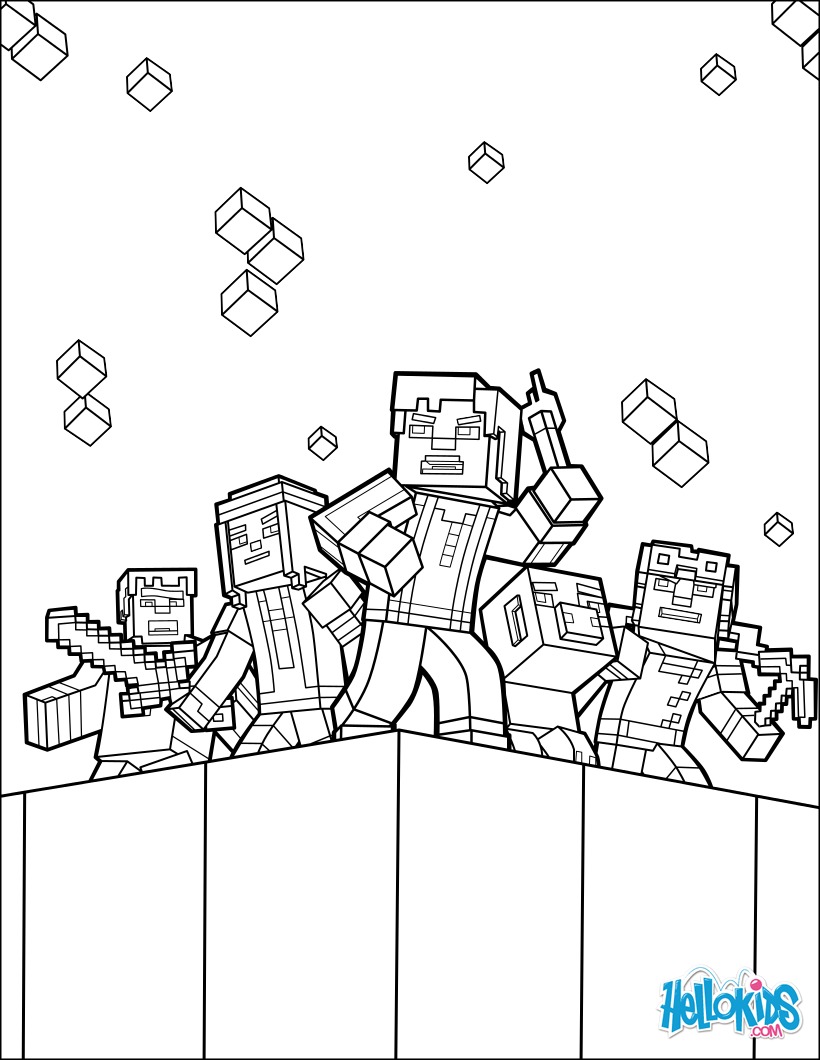minecraft coloring page  explore the world coloring pages