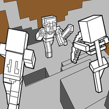 Minecraft coloring page - taking a walk coloring pages - Hellokids.com