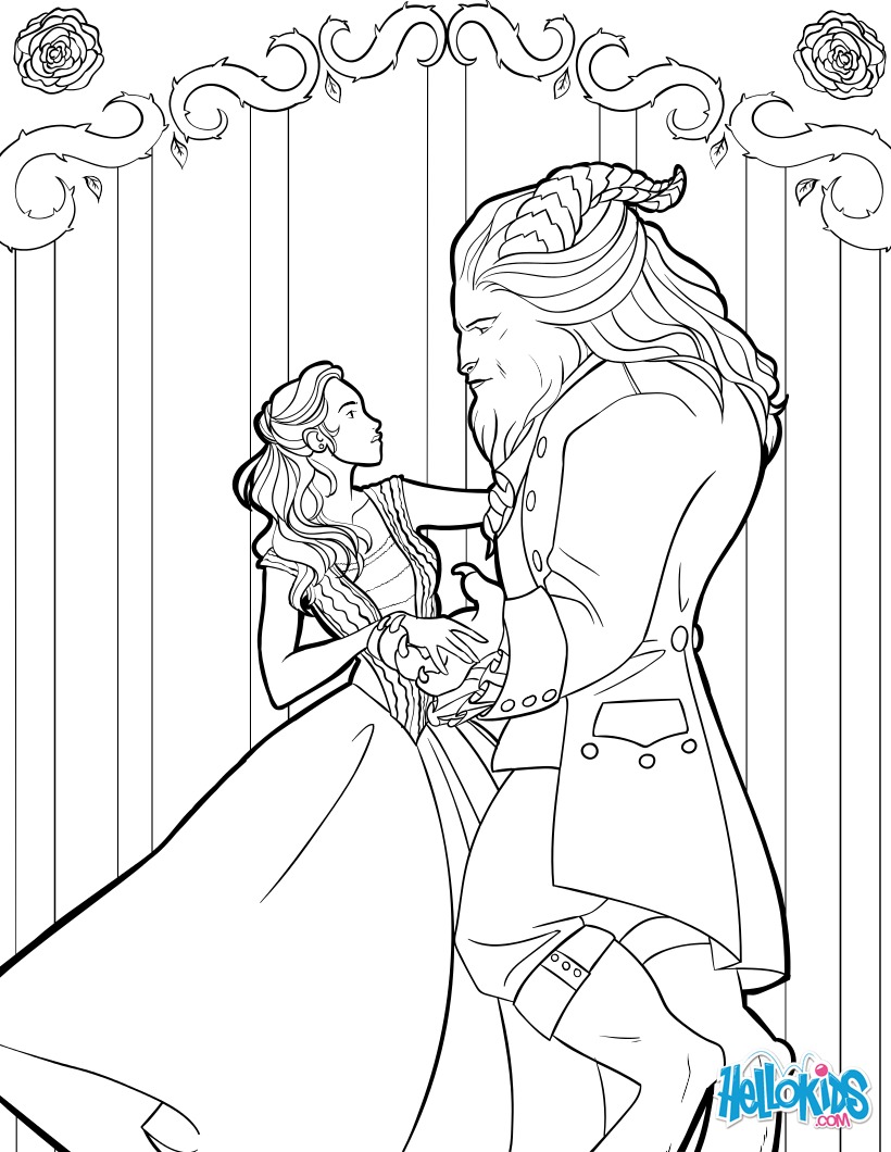 Beauty and the Beast coloring page Color online Print