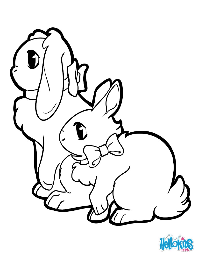 Easter bunnies coloring pages - Hellokids.com