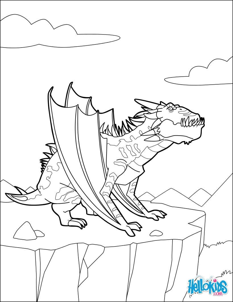 Night dragon coloring pages - Hellokids.com
