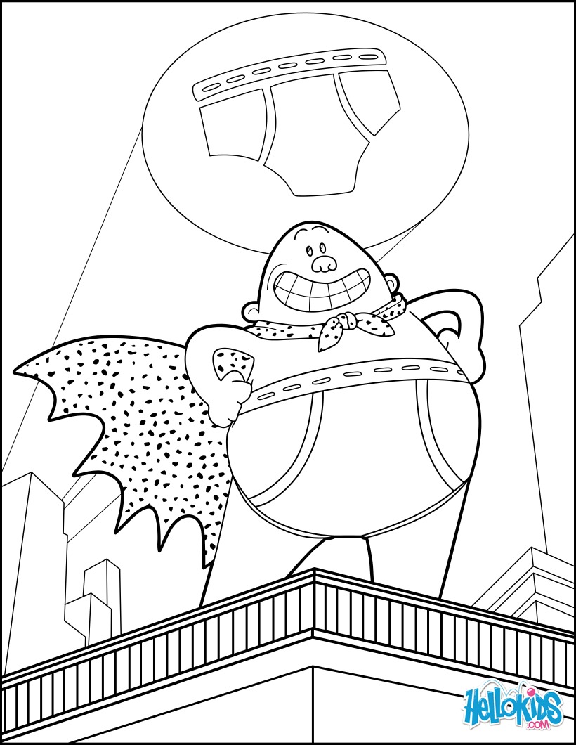 Captain underpants coloring pages Hellokidscom