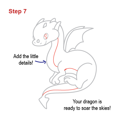 how to draw a baby dragon step by step for kids